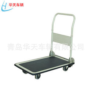 Chariot à plateau Hua Tian 710x440x880mm, pliable, à quatre roues, en plastique, pour le transport en supermarché - Product Image 2