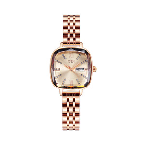 Montre carrée élégante pour femmes, montre à bracelet en acier pour femmes, montre cadeau pour banquet - Product Image 5
