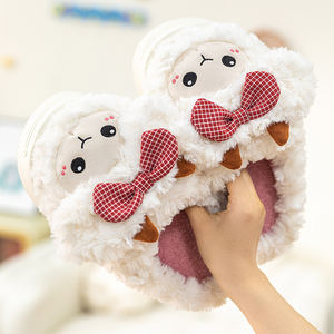 Cartoon Animal Series Warme weiche rutsch feste Schuhe Kleinkind Pelz Hausschuhe Pelz Hausschuhe Waschbär Schaf Hund Panda Hausschuhe für Kinder - Product Image 2