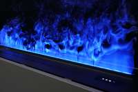 Cheminée électrique décorative 3D LED à effet de flamme, sans chauffage, 100 cm, écologique, avec brume linéaire intégrée en métal, thermostat réglable