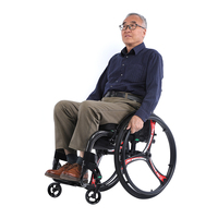 Silla de Ruedas Deportiva de Fibra de Carbono Ligera y Profesional, Modelo SC01, con Ruedas Traseras Grandes de 24'', Plegable y Manual