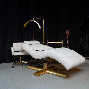 เตียงนวดกำมะหยี่สแตนเลสราคาถูกจากโรงงาน เตียงต่อขนตาสีดำ เตียงสปาหน้า - Product Image 2