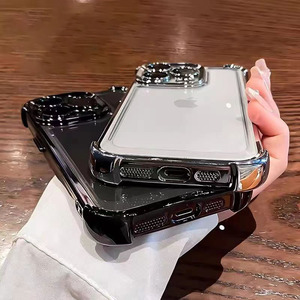 Custodia per telefono cellulare in TPU trasparente antiurto di lusso per <span class=keywords><strong>iPhone</strong></span> 16 15 <span class=keywords><strong>14</strong></span> 13 Pro Max Cover per obiettivo protettivo per fotocamera - Product Image 3