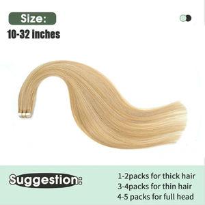 Extensiones de Cabello Humano Remy Europeo con Cinta Adhesiva, Doble Trama, Grado 9A-12A, Ondulado y Liso, Sin Procesamiento Químico, Todos los Colores - Product Image 3