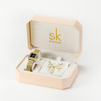Set Jam Tangan Wanita Quartz Fashion dengan Kotak Warna-warni K0039L, Set Hadiah Jam Tangan Wanita, Hadiah Valentine
