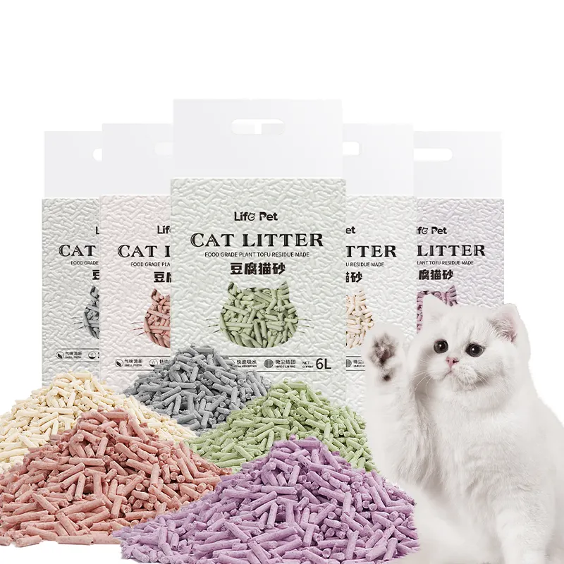 El mejor vendedor 2024 Bulk 7L Tofu Cat Litter Tons Clumping Low Dust Pet Sand para gatos