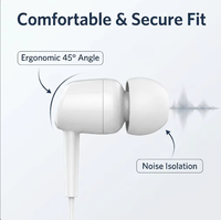 Écouteurs intra-auriculaires filaires 3,5 mm avec micro intégré et commande à une touche, écouteurs stéréo universels avec basses profondes pour smartphones et lecteurs MP3