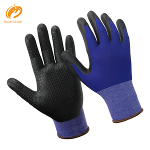 Gants de travail de sécurité en nylon spandex à pois, jauge 15, sans couture, en micro mousse enduite de nitrile, gants en micro-mousse à pois - Product Image 6
