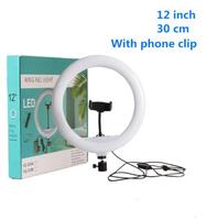 Anneau lumineux LED dimmable 12 pouces pour téléphone, avec pince à selfie et trépied de 2,1 m, best-seller 2023