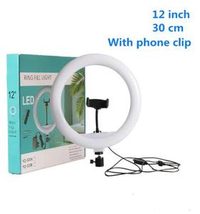 Anneau lumineux LED dimmable <span class=keywords><strong>12</strong></span> <span class=keywords><strong>pouces</strong></span> pour téléphone, avec pince à selfie et trépied de 2,1 m, best-seller 2023 - Product Image 5