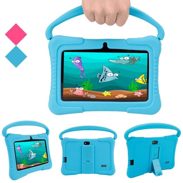 New 7 Inch 5G WiFi Kids Tablet for Study Education Quad Core 1GB RAM 16GB ROM WiFi Tablets With Portable Case for Children Gifts