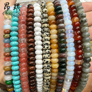 Cuentas de Piedra de Óxido Aniónico de 8x4MM, Abacus, Sueltas, en Hilo, Azul, Marrón, Rojo, Morado, Verde, Gemas para Joyería, Venta al por Mayor, Alif International - Product Image 2