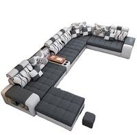 Bequeme Günstige Wohnzimmer-Sofagarnitur, U-Form Ecksofa Möbel, 7-Sitzer Fabrikpreis, Stoff für Sofa