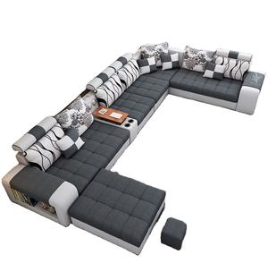 आरामदायक सस्ते कमरे में रहने वाले सोफे अनुभागीय यू आकार सोफा सेट फर्नीचर 7 सीटों वाले फैक्टरी मूल्य कपड़े के लिए सोफे - Product Image 1