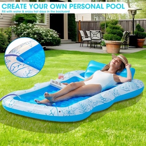 PVC Inflatable <b>Pool</b> Lounger Float 82*54 Inch Beach Sun Tanning Float Raft with Drink Holder Swimming Mattress Mat - Product Image 3
