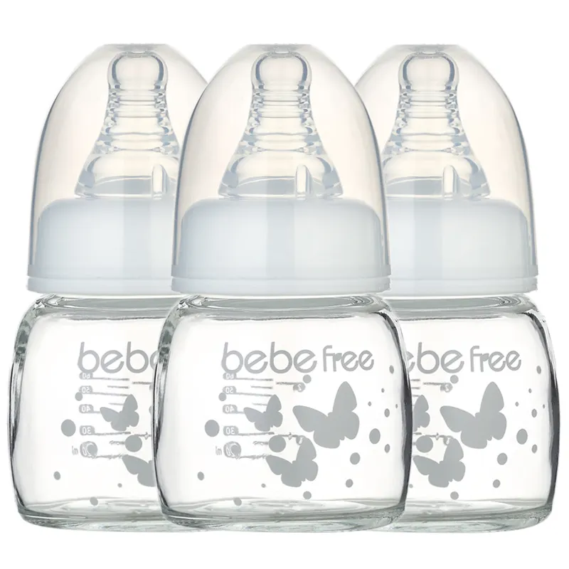 Wholesale Milk Biberones Wide Neck With Handle Baby Feeding Bottles In Glass Babies Bottle Banks