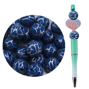 New Arrival Marble Color Printed <strong>Beads</strong> Printing Silicon Round <strong>Beads</strong> for Pens Lanyard 15mm <strong>Silicone</strong> <strong>Beads</strong> Print <strong>Wholesale</strong> - Product Image 4