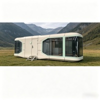 Nouvelle maison conteneur moderne personnalisable 2026, maison capsule spatiale modulaire préfabriquée mobile pour hébergement extérieur