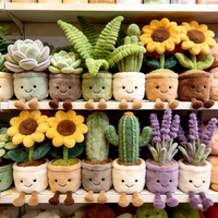 Jouets en peluche de haute qualité, personnalisés, doux, kawaii, mignons, de style anime, en forme de cactus rond, en lavande, pour souvenirs et cadeaux