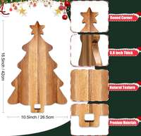 Plateau à sushi en bois d'acacia transfrontalier, créatif, pour restaurant, planche à découper en bois avec gravure alimentaire, idéal pour décorer le sapin de Noël