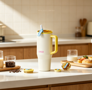 Bestseller 40oz Thermobecher mit Individualisierung, Vakuumisolierter Edelstahl-Reisebecher mit Griff und Strohhalm, Lebensmittelecht, 24h Kälteerhaltung - Product Image 1