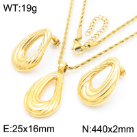 Offre Spéciale Ensemble de Bijoux Goutte d'Eau pour Femmes Cadeaux Personnalisés Acier Inoxydable Plaqué Or 18K Collier Géométrique Éternité Clous d'Oreilles