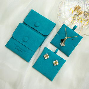 小さなイヤリングネックレスブレスレットリングベルベット封筒フラップ包装マイクロファイバーカスタムジュエリーバッグジュエリーポーチロゴ付き - Product Image 6