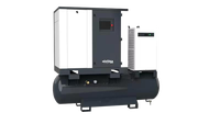 Compresseur d'air à vis combiné 4-en-1 avec moteur lubrifié au gaz naturel, refroidissement par air, air stérile pour équipement médical