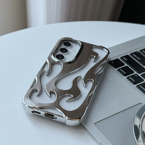 Funda de teléfono con disipación de calor de TPU galvanizada para <span class=keywords><strong>Samsung</strong></span> S23 S25 S24 S22 Ultra A06 A14 A55 A54 Flame, funda de nuevo diseño - Product Image 5