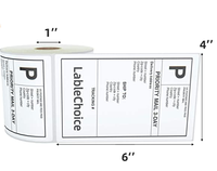 4x6 pouces étiquette de bordereau d'expédition adresse thermique étiquette de code à barres a6 étiquette thermique autocollants ruban d'emballage avec logo de l'entreprise