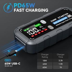 Zk005 di động xe nhảy khởi động IP65 không thấm nước pd65w dẫn ánh sáng sạc nhanh với màn hình LCD đa chức năng công cụ khẩn cấp Kit - Product Image 6