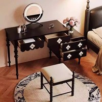 Coiffeuse moderne en bois massif avec miroir sur pied, tailles personnalisées, mobilier d'intérieur de haute qualité pour appartement et maison
