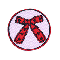 Patch brodé personnalisé en forme de nœud, appliqué thermocollant de qualité supérieure pour chapeaux, vêtements, accessoires de mode avec logo personnalisé, vente en gros