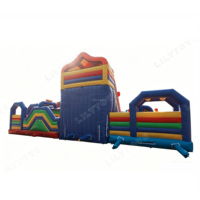 Parc d'attractions gonflable Lilytoys avec double toboggan et jeu de Whack-A-Mole, structure de saut en PVC commerciale pour événements pour enfants