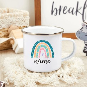 Tasse en émail à bord argenté Uionen, article ménager personnalisé avec impression de logo, tasse en céramique de 350 ml. Gobelet écologique - Product Image 6