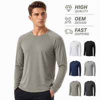 Maglietta a Maniche Lunghe con Stampa Logo Personalizzata, Collo Tondo, Tessuto Texturizzato, Abbigliamento Sportivo Casual per Corsa e Palestra, Design OEM