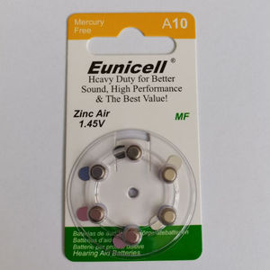 แบตเตอรี่เครื่องช่วยฟัง ปราศจากสารปรอท สีเขียว 0% <span class=keywords><strong>Hg</strong></span> & Pb  แบตเตอรี่ซิงค์แอร์ A10 PR70 - Product Image 1