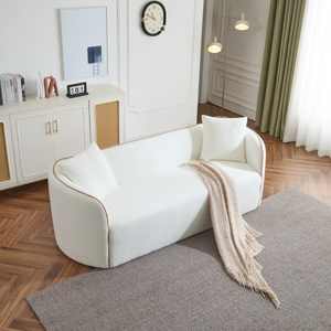 Modern <b>Convertible</b> Fabric Sofa Set 3-Seater Sofa <b>Bed</b> White for Apartment Hotel Villa Living & Bedrooms - Product Image 3