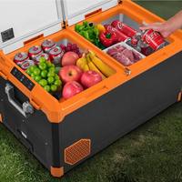 Réfrigérateur-congélateur de voiture 45L 60L 95L, double zone, contrôle par application, compresseur LG, 12V 24V 240V, avec éclairage LED pour le camping, les voyages, les camions