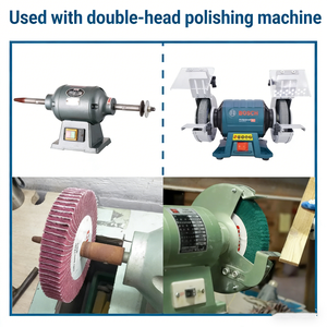 Roue à lamelles abrasive verte en nylon non tissé, <span class=keywords><strong>brosse</strong></span> à lamelles, tambour de polissage et de meulage, roue de polissage pour métaux - Product Image 5