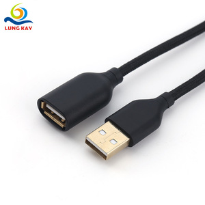 Lung Kay <b>Usb</b> <b>2.0</b> <b>A</b> Male To <b>A</b> Female Extension Cable Black 1m Tinned Copper Data Cable For Computer - Product Image 1