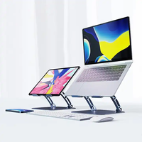 Nouveau alliage d'aluminium métal levage pliant Double couche dissipateur de chaleur Base bureau ordinateur portable support tablette support pour ordinateur portable