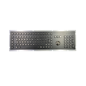 Bàn phím inox công nghiệp 106 phím với chuột Trackball 38mm và bàn phím số màu đen cho các ứng dụng kiosk - Product Image 1