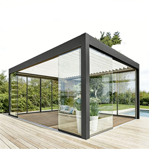 Pergola de jardin en alliage d'aluminium <span class=keywords><strong>5x4</strong></span> pour <span class=keywords><strong>piscine</strong></span> avec éclairage LED et contrôle intelligent - Product Image 1