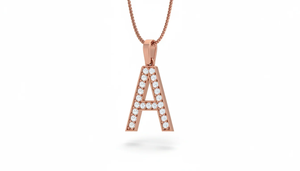 Pendentif en diamant unisexe tendance Alphabet A, conçu en or jaune 14 carats avec de vrais diamants, bijoux fins pour femmes, style minimaliste - Product Image 4