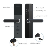 Serrure Intelligente Tuya à Empreinte Digitale pour Porte en Aluminium avec Wi-Fi et Contrôle par Application, Accès par Mot de Passe et Carte - Sécurité Domestique