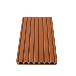 Plancher de terrasse WPC à sept trous ronds, texture chêne européen 3D gaufrée, moderne, antidérapant, imperméable, écologique, à emboîtement, pour extérieur - Product Image 5