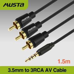 Câble audio RCA 3,5 mm de haute qualité, 1-10 m, plaqué or, gaine en PVC, connecteur mâle-mâle pour voiture, HDTV, DVD, magnétoscope - Product Image 2