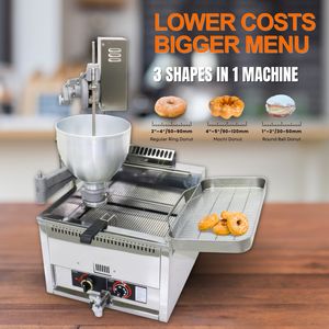 เครื่องทำโดนัทแบบแก๊สเครื่องทอดแบบปล่อยอัตโนมัติ110V 220V สำหรับร้านค้าใช้3แม่พิมพ์แหวนไวรัสบอลโมจิ - Product Image 2