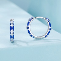 Boucles d'oreilles en argent sterling 925, bijoux fantaisie, bijoux fins, émail, zircone, soleil, étoile, iris, perroquet, serpent, coquillage, poisson, boucles d'oreilles à clous